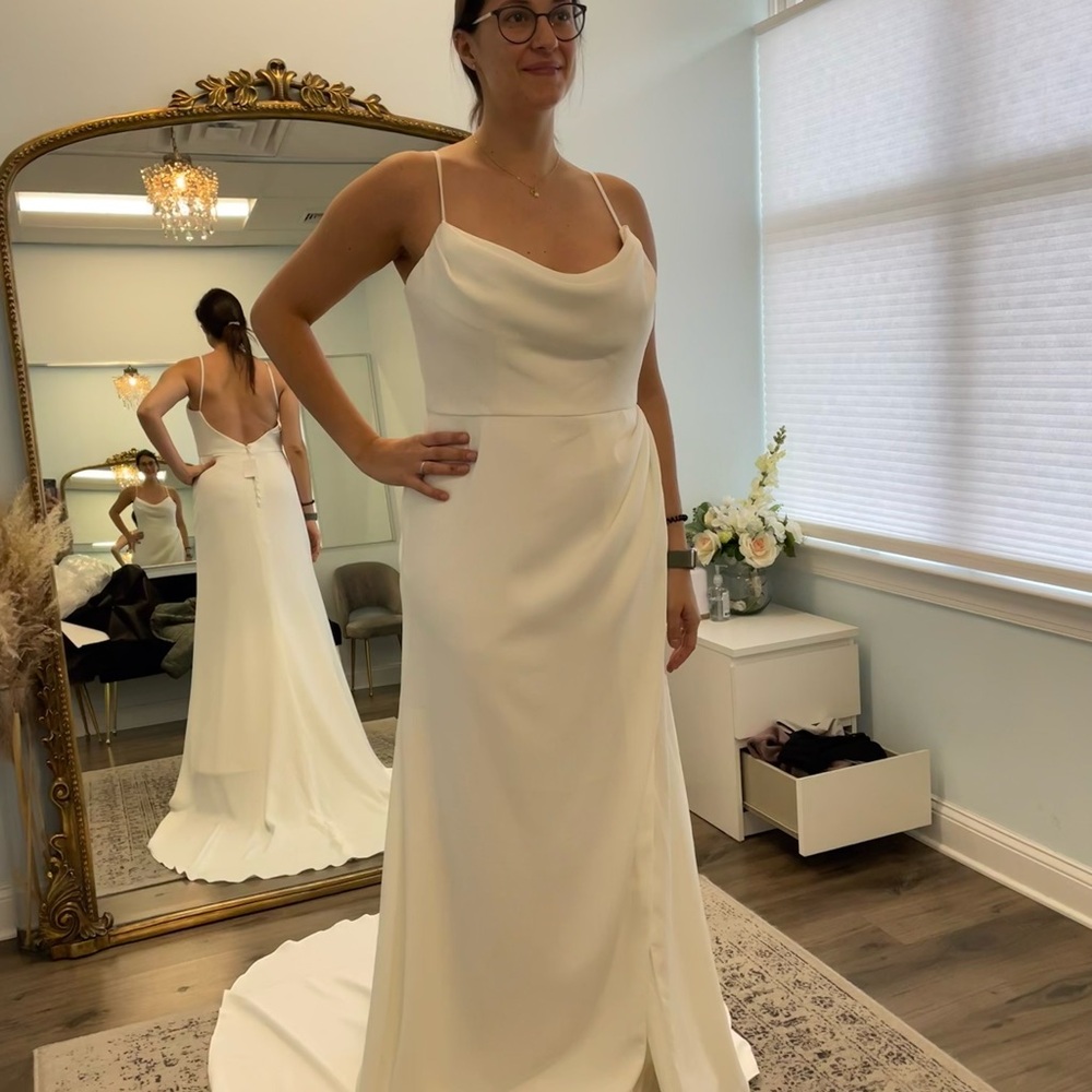 Elegant White Satin Wedding Dress